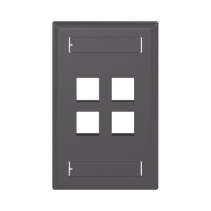 PANDUIT, NK4FBL, Placa de Pared Vertical, Salida Para 4 Puertos Keystone, Con Espacios Para Etiquetas, Color Negro