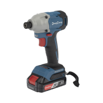 DONGCHENG, DCP-L0314-DM, Atornillador de Impacto de 1/4 in. sin escobillas de 20V, incluye Batería de 2.0 Ah y Maletín