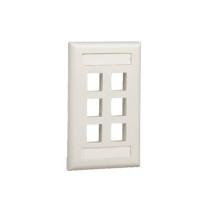 PANDUIT, NK6FWHY, Placa de Pared Vertical, Salida Para 6 Puertos Keystone, Con Espacios Para Etiquetas, Color Blanco