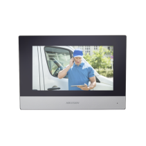 HIKVISION, DS-KH6320-WTDE1, Monitor Hibrido IP WiFi Touch Screen 7 para DS-KIS303P / Vídeo en Vivo / PoE Estándar / Apertura Rem