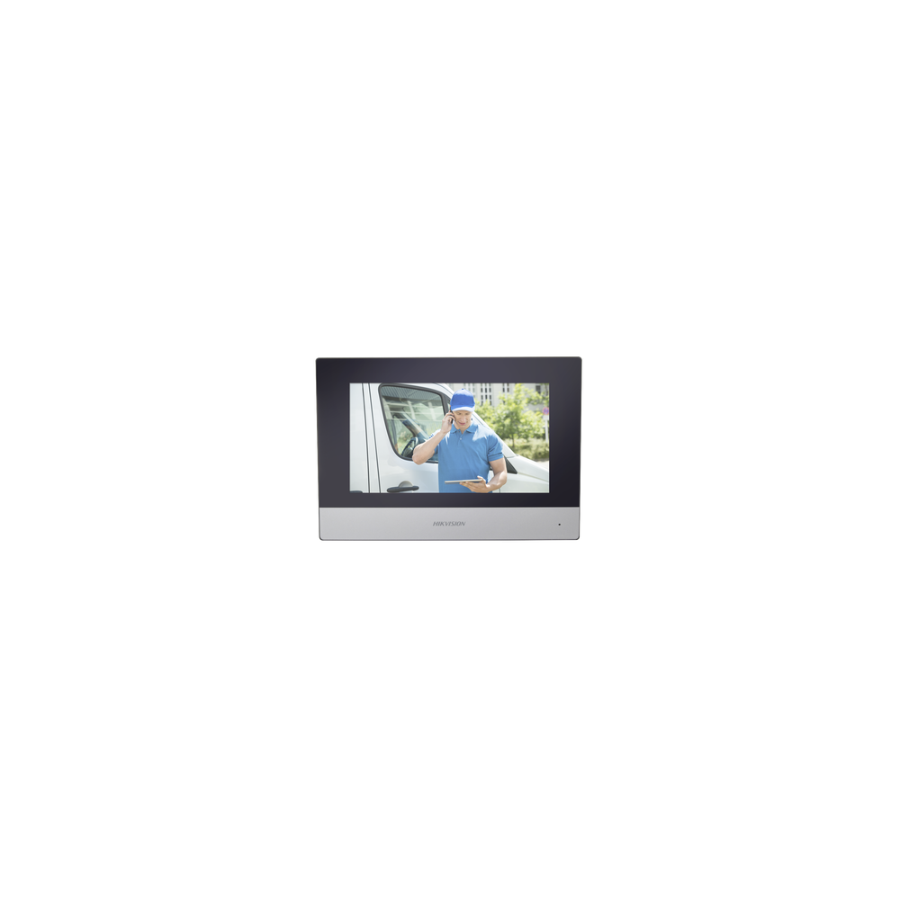 HIKVISION, DS-KH6320-WTDE1, Monitor Hibrido IP WiFi Touch Screen 7 para DS-KIS303P / Vídeo en Vivo / PoE Estándar / Apertura Rem
