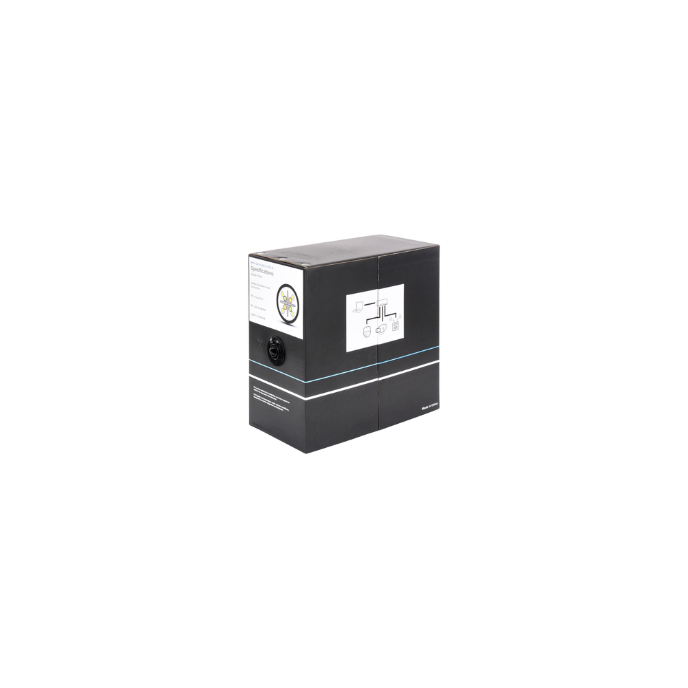 LINKEDPRO BY EPCOM, PRO-CAT-6-EXT-LITES, Bobina de cable 305 Metros Cat6, 24 AWG, Climas EXTREMOS, Color negro, sin blindar, par
