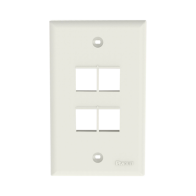 PANDUIT, NK4FNIW, Placa de Pared Vertical, Salida Para 4 Puertos Keystone, Color Blanco Mate