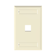 PANDUIT, NK1FEIY, Placa de Pared Vertical, Salida Para 1 Puerto Keystone, Con Espacios Para Etiquetas, Color Marfil