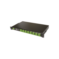 SIEMON, FSR-132SCASCA01, Splitter PON tipo panel de 1X32, con conectores SCA de entrada y SCA de salida, 1UR, Color Negro