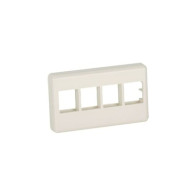 PANDUIT, NK4MFIW, Placa de Pared Para Mueble Modular, Salida Para 4 Puertos Keystone, Color Blanco Mate