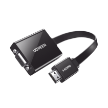 UGREEN, 40248, Adaptador HDMI a VGA / Resolución 1080P / Audio 3.5mm / Con Puerto Micro USB para Alimentación / Plug & Play / No