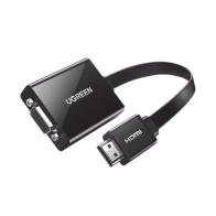UGREEN, 40248, Adaptador HDMI a VGA / Resolución 1080P / Audio 3.5mm / Con Puerto Micro USB para Alimentación / Plug & Play / No
