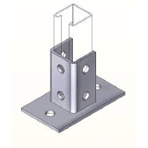 ANCLO, ANC-HN01, Base Cuadrada con 4 Perforaciones para Perfil Sencillo.