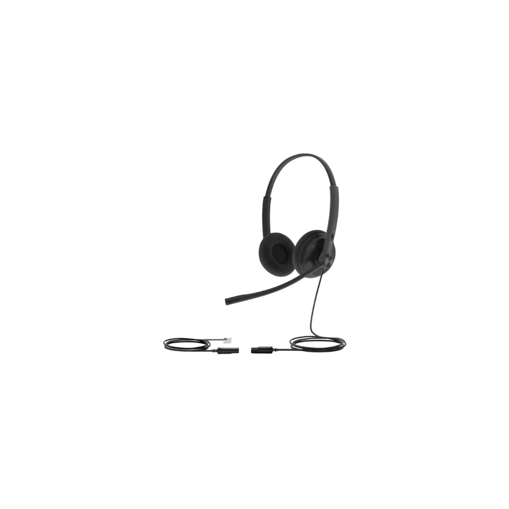 YEALINK, YHS34-LITE-DUAL, Diadema Alámbrica YHS34 Dual de Yealink QD a RJ9 con Almohadillas de Esponja