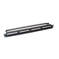 LINKEDPRO BY EPCOM, LP-PP-607, Panel de parcheo de impacto (110) UTP de 24 puertos Cat6, 19in, con barra para organizar cable