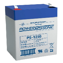 POWER SONIC, PS-1250-F2, Batería 12V, 5.0AH, Para Respaldo, Tecnologías AGM/VRLA, 5 Años Vida Útil, Terminales F2, Reconocida UL