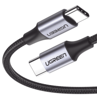 UGREEN, 50150, Cable USB-C a USB-C | 1 Metro | Transferencia de datos de 480 Mbps | Carga Rápida de hasta 60W | QC 4.0/3.0/2.0 |
