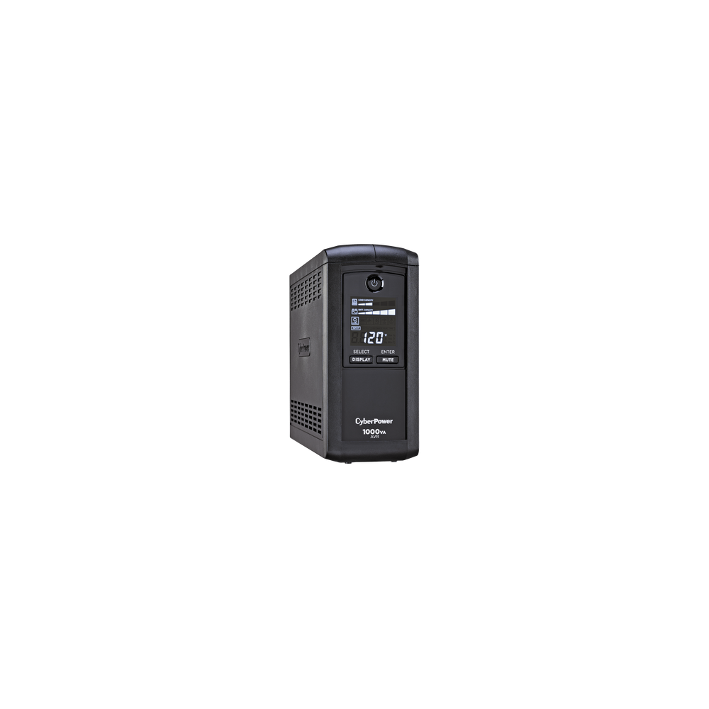 CYBERPOWER, CP1000AVRLCD, UPS de 1000 VA/600 W, Topología Línea Interactiva, Entrada 120 Vca NEMA 5-15P, Tipo Mini Torre, Con 9 