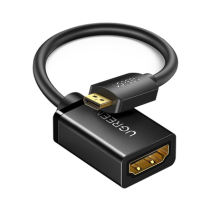 UGREEN, 15844, Adaptador Micro HDMI a HDMI (HDMI Tipo D) / 18Gbps / 4K@60Hz / HDR / Tecnología 3D / ARC / Carcasa PC+ABS / HDCP/