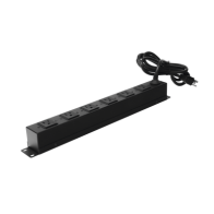 THORSMAN, TH-TCM-6C, Tomacorriente multiple horizontal para rack de 19in, 6 contactos (THE0040092001001)