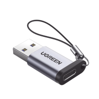UGREEN, 50533, Adaptador USB 3.0 Macho a USB-C 3.1 Tipo C Hembra |Carga y Sincronización de Datos | Admite Corriente de 3A | Tra
