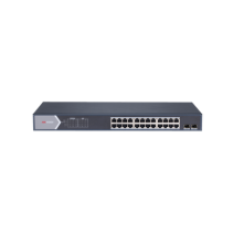 HIKVISION, DS-3E1526P-SI, Switch Gigabit PoE+ / Administrable / 24 Puertos 1000 Mbps PoE+ / 2 Puertos SFP / Configuración Remota