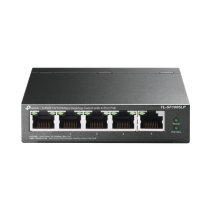 TP-LINK, TLSF1005LP, Switch PoE No Administrable de Escritorio / 5 puertos 10/100 Mbps / 4 puertos PoE af / Presupuesto 41 W / M