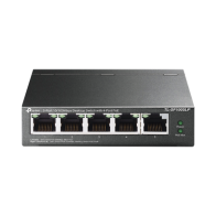 TP-LINK, TLSF1005LP, Switch PoE No Administrable de Escritorio / 5 puertos 10/100 Mbps / 4 puertos PoE af / Presupuesto 41 W / M