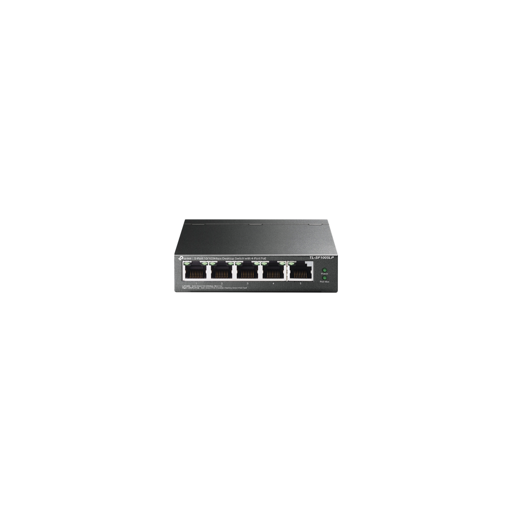 TP-LINK, TLSF1005LP, Switch PoE No Administrable de Escritorio / 5 puertos 10/100 Mbps / 4 puertos PoE af / Presupuesto 41 W / M