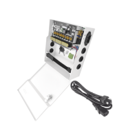 EPCOM POWERLINE, PLK12DC8ABK, Fuente de Poder con ajuste de voltaje de 11- 15 Vcc / 10 A / 9 Salidas / Capacidad de Batería de R