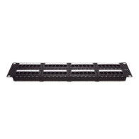 LINKEDPRO BY EPCOM, LP-PP-608, Panel de parcheo de impacto (110) UTP de 48 puertos Cat6, 19in, 2U, con barra para organizar cabl