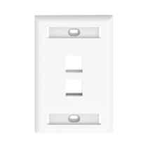 PANDUIT, NK2FWHY, Placa de Pared Vertical, Salida Para 2 Puertos Keystone, Con Espacios Para Etiquetas, Color Blanco