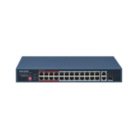 HIKVISION, DS-3E0326P-E/M(C), Switch PoE+ / No Administrable / 24 Puertos 10/100 Mbps PoE+ / 2 Puertos 1000 Mbps Uplink / 1 Puer