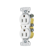 HUBBELL, HUB-RR15W, Contacto Duplex 15A 125V/ 2 Polos 3 Hilos/ Nema 5-15R/ Color Blanco.