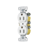 HUBBELL, HUB-RR15W, Contacto Duplex 15A 125V/ 2 Polos 3 Hilos/ Nema 5-15R/ Color Blanco.