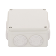 PRECISION, PST-1010-ER, Caja Derivación-Conexión de Plástico (100 X 100 X 54 mm) con 7 Glándulas de Goma. Para Instalaciones Com