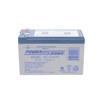 POWER SONIC, PS-1270-F2, Batería 12V, 7AH, Para Respaldo, Tecnologías AGM/VRLA, 5 Años Vida Útil, Terminales F2, Reconocida UL