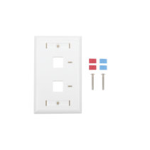 LINKEDPRO BY EPCOM, LP-FP-22, Placa de pared de 2 puertos, Keystone, con espacio para etiqueta, Color Blanco