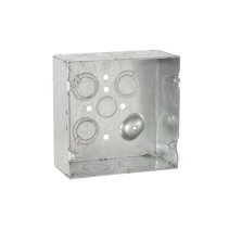 RACO, HUB-265, Caja Cuadrada 4 11/16 x 4 11/16 / Profundidad 2- 1/8 / 4 Entradas 1 , 4 Entradas 3/4 , 1 Entrada 1/2 y 3 TKO (1/2