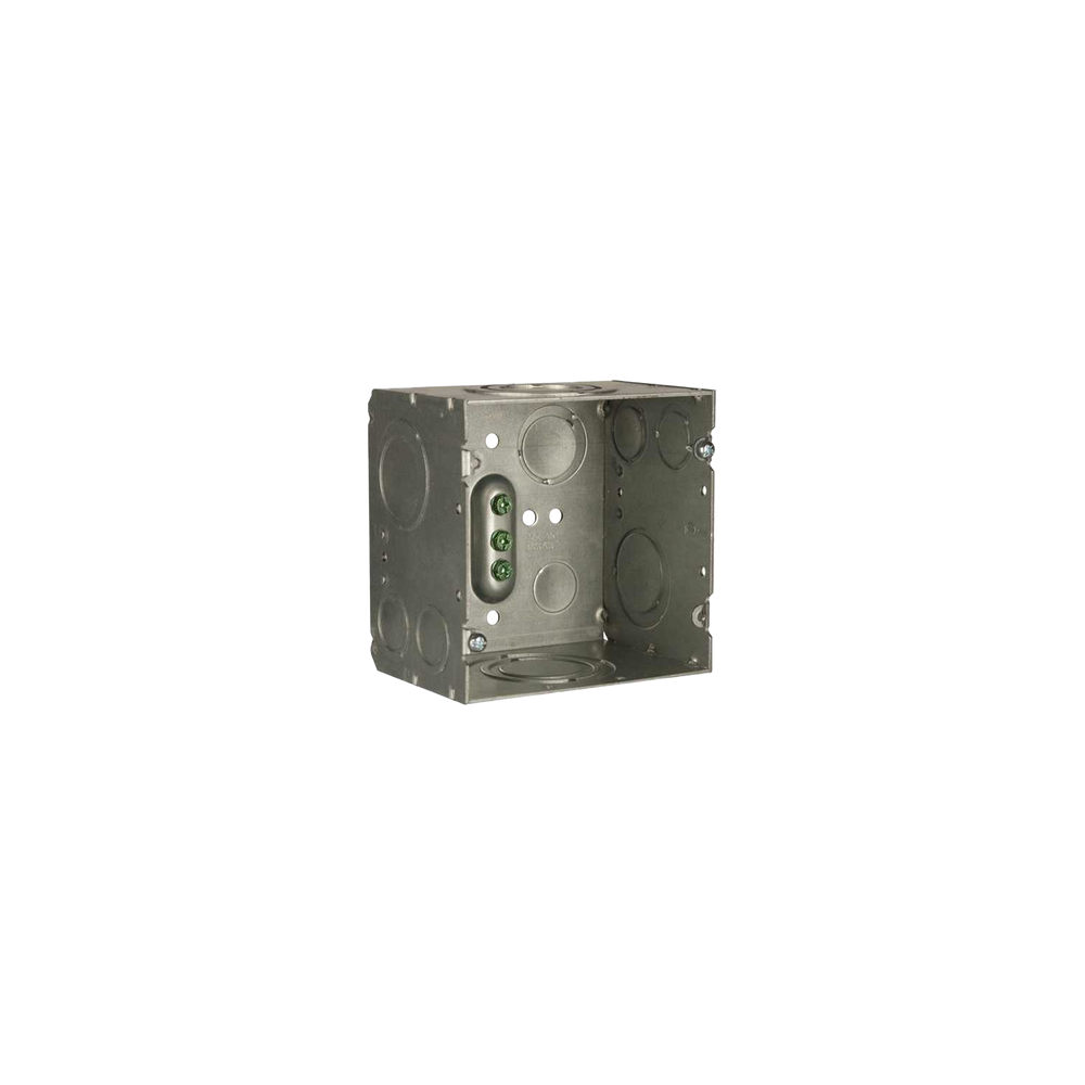 RACO, HUB260, Caja Cuadrada 4- 11/16 x 4 11/16 / Profundidad de 3-1/4 / 2 Entradas 1 , 1 1/4 , 1 1/2 , 2 , 2 Entradas 1 -1 1/4 ,