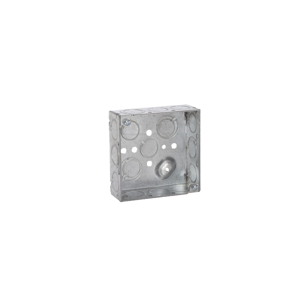 RACO, HUB189, Caja Cuadrada 4 x 4 /Profundidad 1- 1/2 / 10 Entradas de 1/2 y 6 TKO (1/2 -3/4 ).