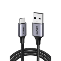 UGREEN, 60126, Cable USB-A a USB-C | 1 Metro | Transferencia de datos de 480 Mbps | Carga Rápida | QC 4.0/3.0/2.0 | FPC | AFC | 