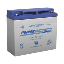 POWER SONIC, PS-12180-F2, Batería 12V, 18AH, Para Respaldo, Tecnologías AGM/VRLA, Diseño De Vida Útil 5 Años, Terminales Tipo F2
