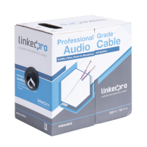 LINKEDPRO BY EPCOM, PRO-AUDIO, Cable para audio profesional de 2 conductores calibre 18 para aplicaciones de audio y automatizac