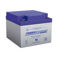 POWER SONIC, PS-12260-F2, Batería 12V, 26AH, Para Respaldo, Tecnologías AGM/VRLA, 5 Años Vida Útil, Terminales F2, Reconocida UL