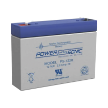 POWER SONIC, PS-1228-F1, Batería 12V, 2.8AH, Para Respaldo, Tecnologías AGM/VRLA, 5 Años Vida Útil, Terminales F1, Reconocida UL