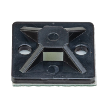 PANDUIT, SMP16A-C0, Montaje-Sujetador Adhesivo STRONGHOLD de 4 Vías de 1 x 1 x 1/4 , Color Negro, Nylon 6.6 Retardante de Llamas