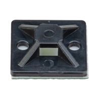 PANDUIT, SMP16A-C0, Montaje-Sujetador Adhesivo STRONGHOLD de 4 Vías de 1 x 1 x 1/4 , Color Negro, Nylon 6.6 Retardante de Llamas