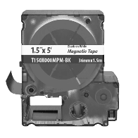 PANDUIT, T150X000MPM-BK, Casete de Etiquetas Magnéticas de Cinta Continua, Color Blanco Sobre Negro, Uso Interior, 36 mm (1.5 in