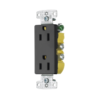 Comprar Contacto Duplex Hubbell 15A Negro | Smartgrid México