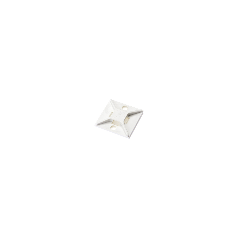 PANDUIT, ABM2S-A-C, Montaje-Sujetador Para Cable de 4 Vías, con Adhesivo, 25.4 x 25.4mm (1in x 1in), Color Blanco, Uso en Interi