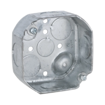 RACO, HUB-126, Caja Octagonal de 4 / Profundidad 1 1/2 / 6 Entradas de 3/4 , 2 Entradas de 1/2 / Troquelada.