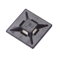 PANDUIT, ABM2S-AT-C0, Montaje-Sujetador Para Cable de 4 vías, con Adhesivo Acrilico, 25.4 x 25.4mm (1in x 1in), Color Negro, Uso