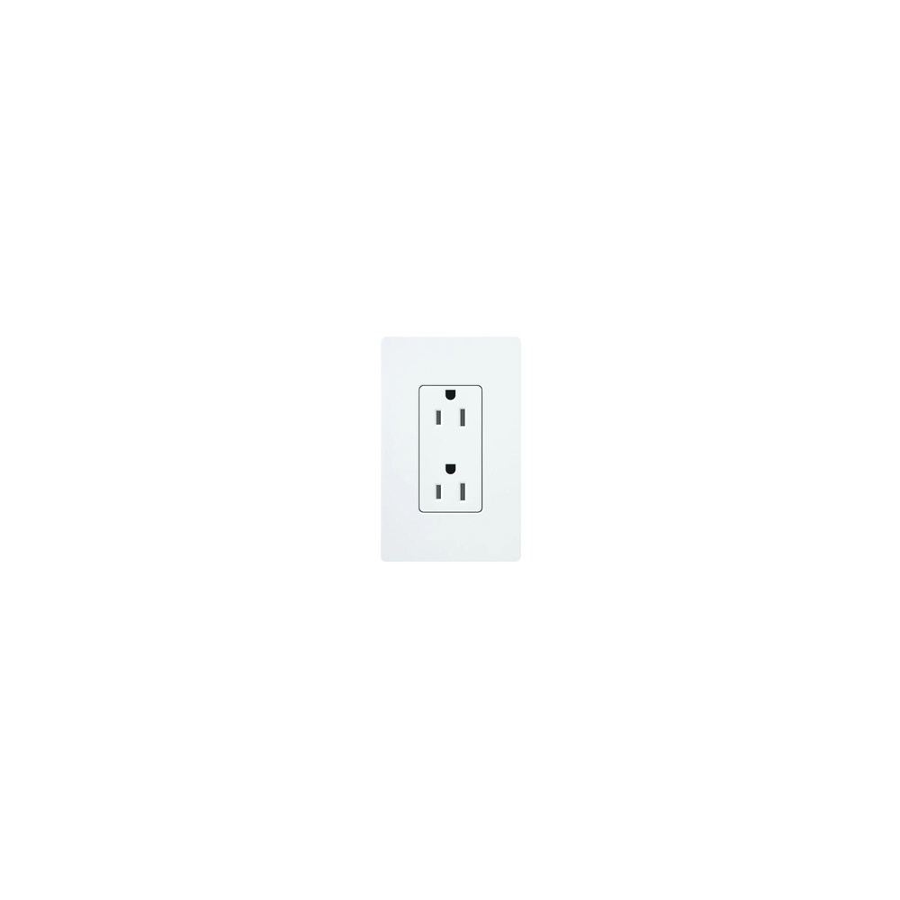 LUTRON ELECTRONICS, CAR15WH, Tomacorriente receptáculo convencional 120V, 15A, color blanco.